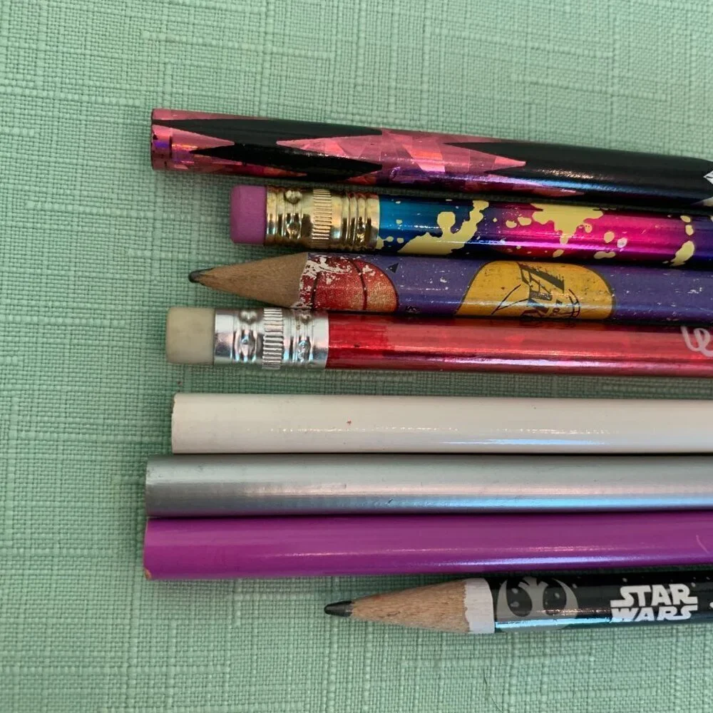 Lot 8 Pencils Star Wars Lakers Walt Disney World Pennsylvania Leidys Sports VTG